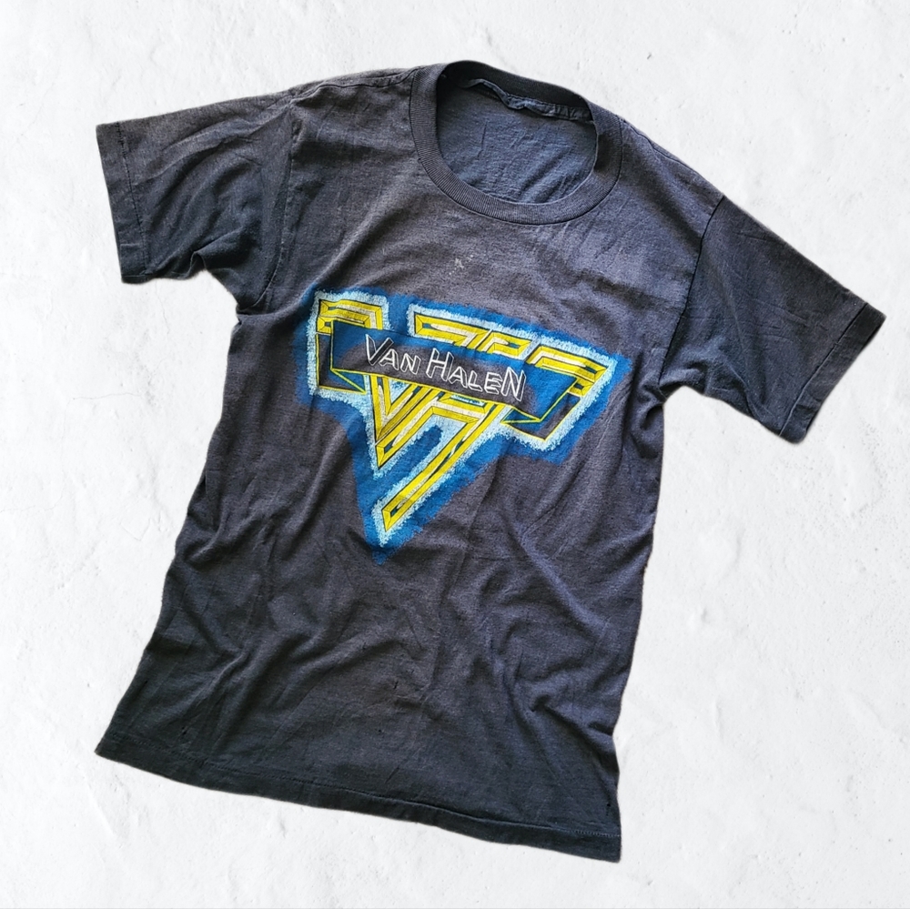 VTG 80's Van Halen Single Stitch Graphic Band Tee Size Small - Picture 2 of 7
